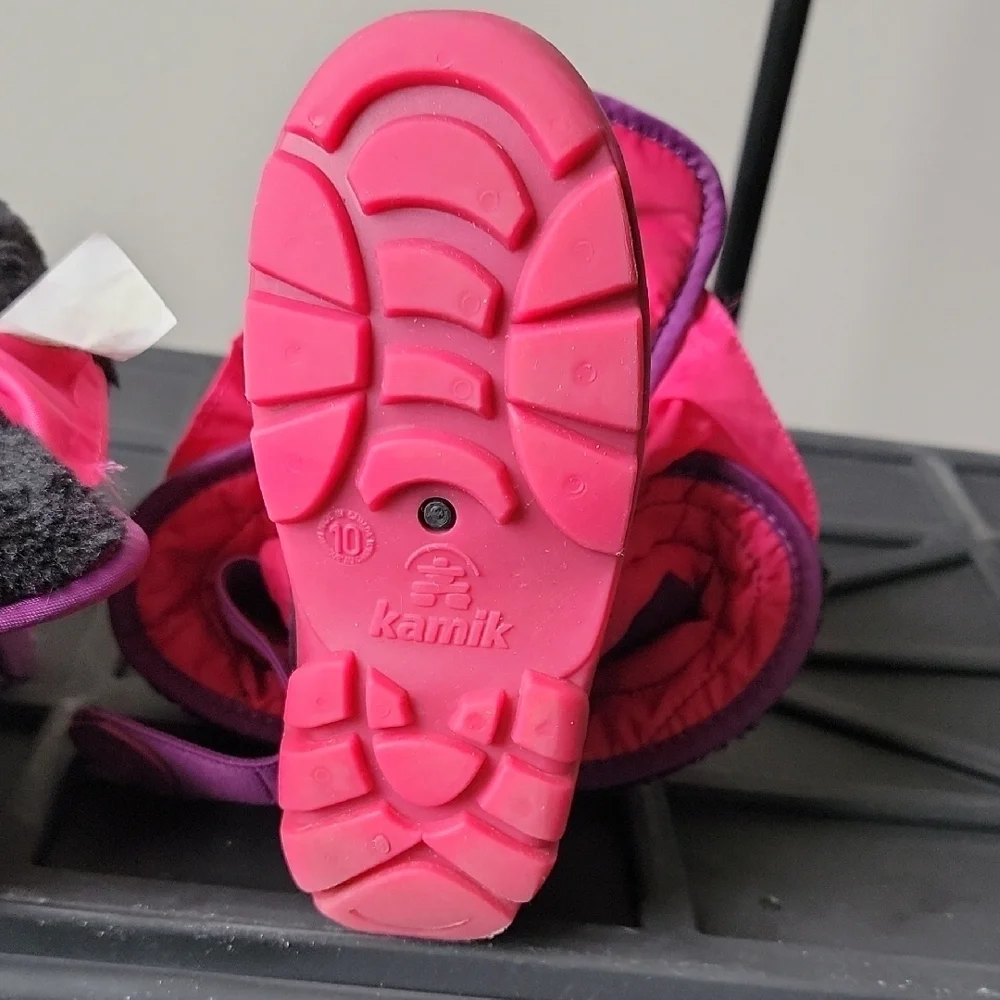 Kamik Vibrant Pink and Purple Snow Boots Size 10 Toddler Girl